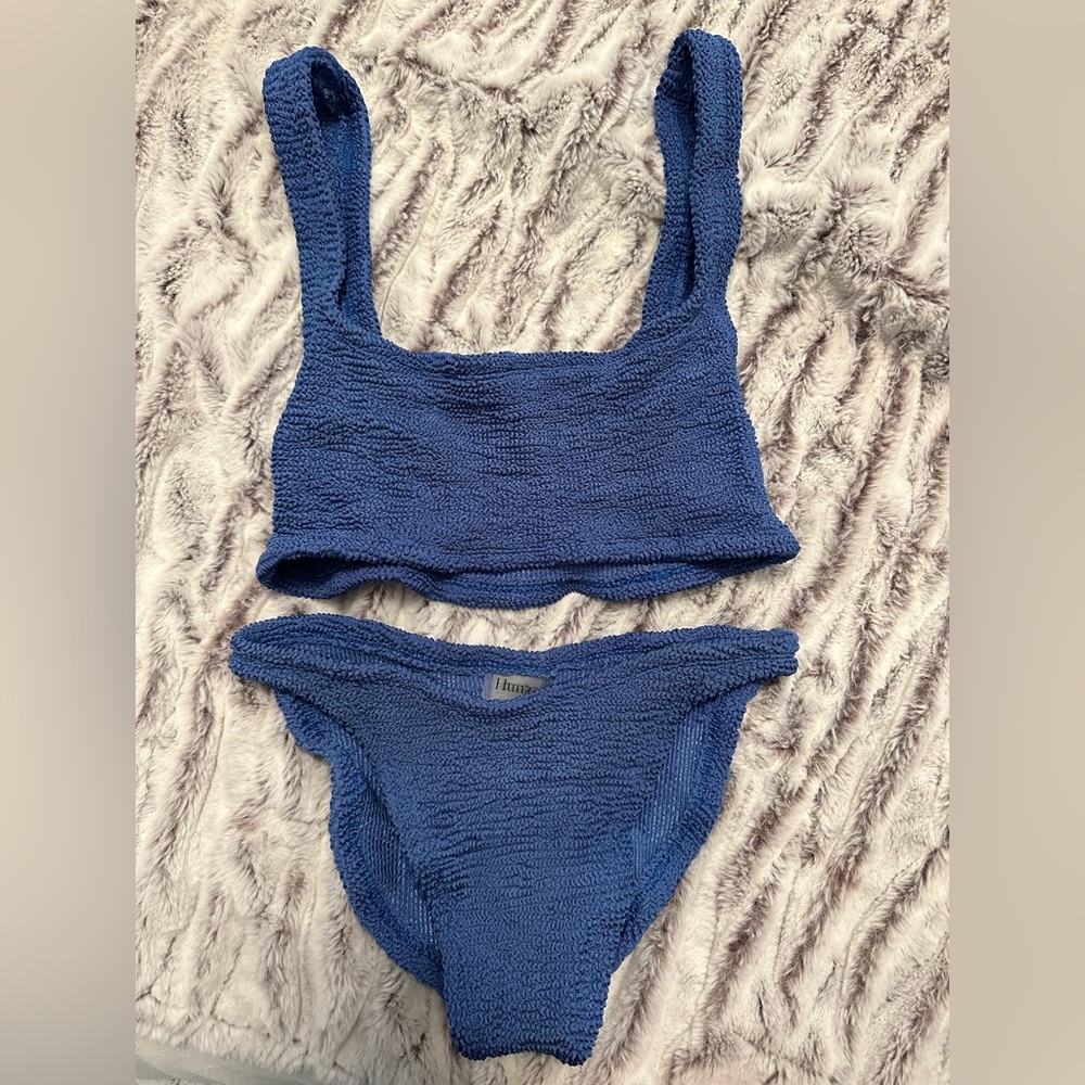Hunza G Xandra 2-Piece Bikini Set. One Size. Denim Blue